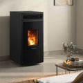 Poêle à bois Oranier Neta Acier Noir avec raccord arrière 8 kW - image 1