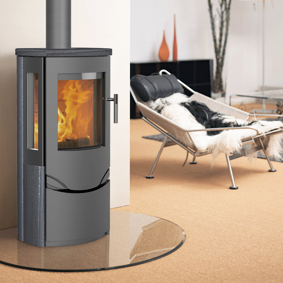 Poêle à bois Lotus Prio 6 gris Indian Night 7 kW