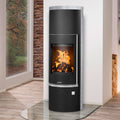 Poêle à bois Justus Faro W+ 2.0 acier noir et stéatite 7 kW