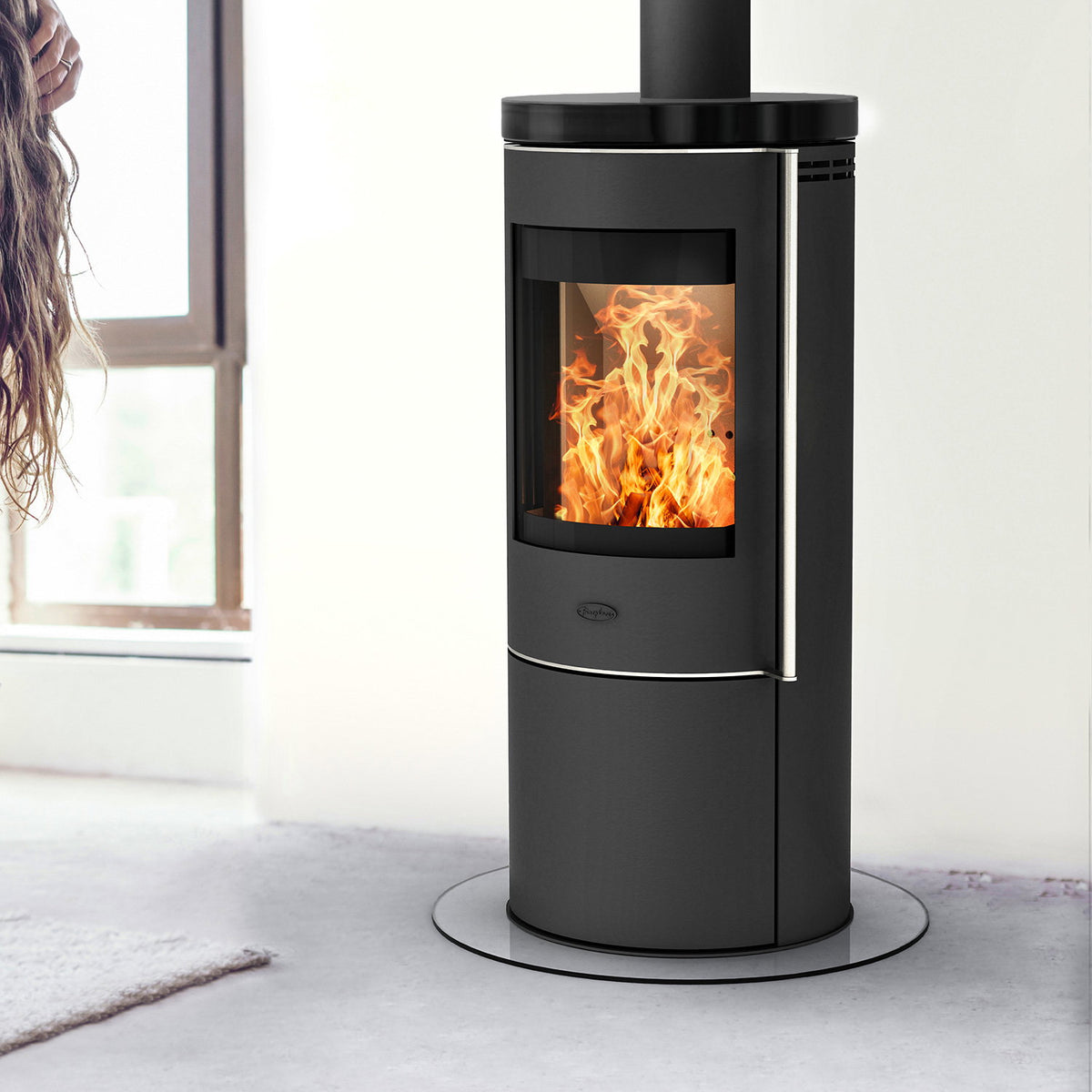 Poêle à bois Fireplace Elite Toronto E6024 acier noir et plaque céramique 5,5 kW