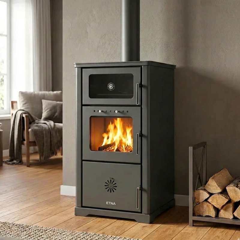 ETNA Neptune ETNEPTU25HF – Poêle à bois hydro avec four 25 kW