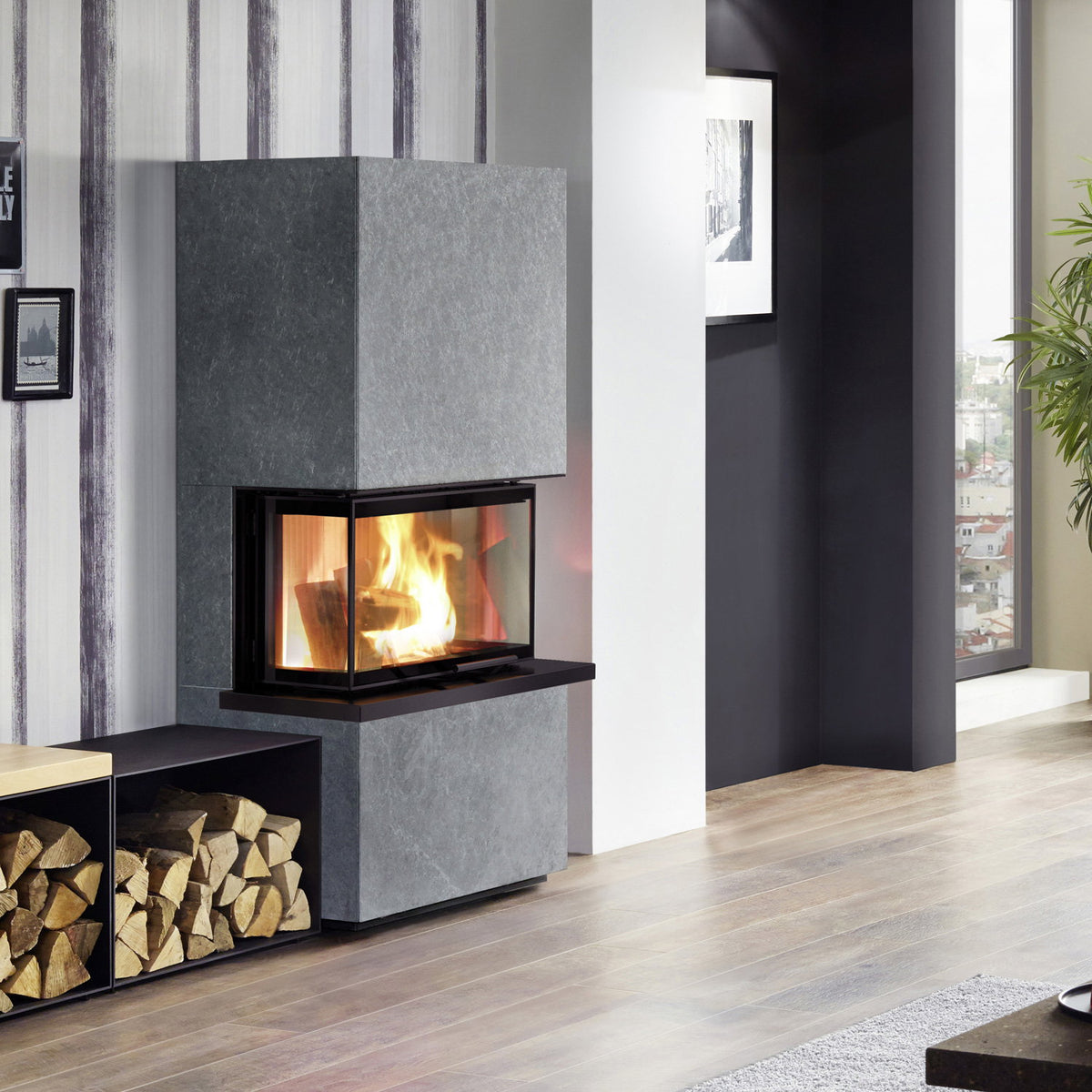 Poêle à bois Olsberg Osorno O416163 en pierre naturelle serpentine 7,8 kW