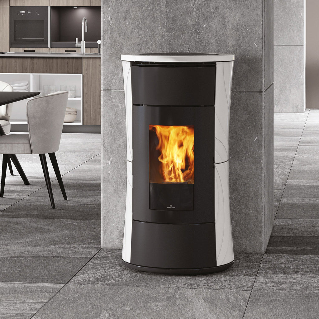 Poêle à granulés Edilkamin Cherie 11 EVO céramique blanche — 11,4 kW