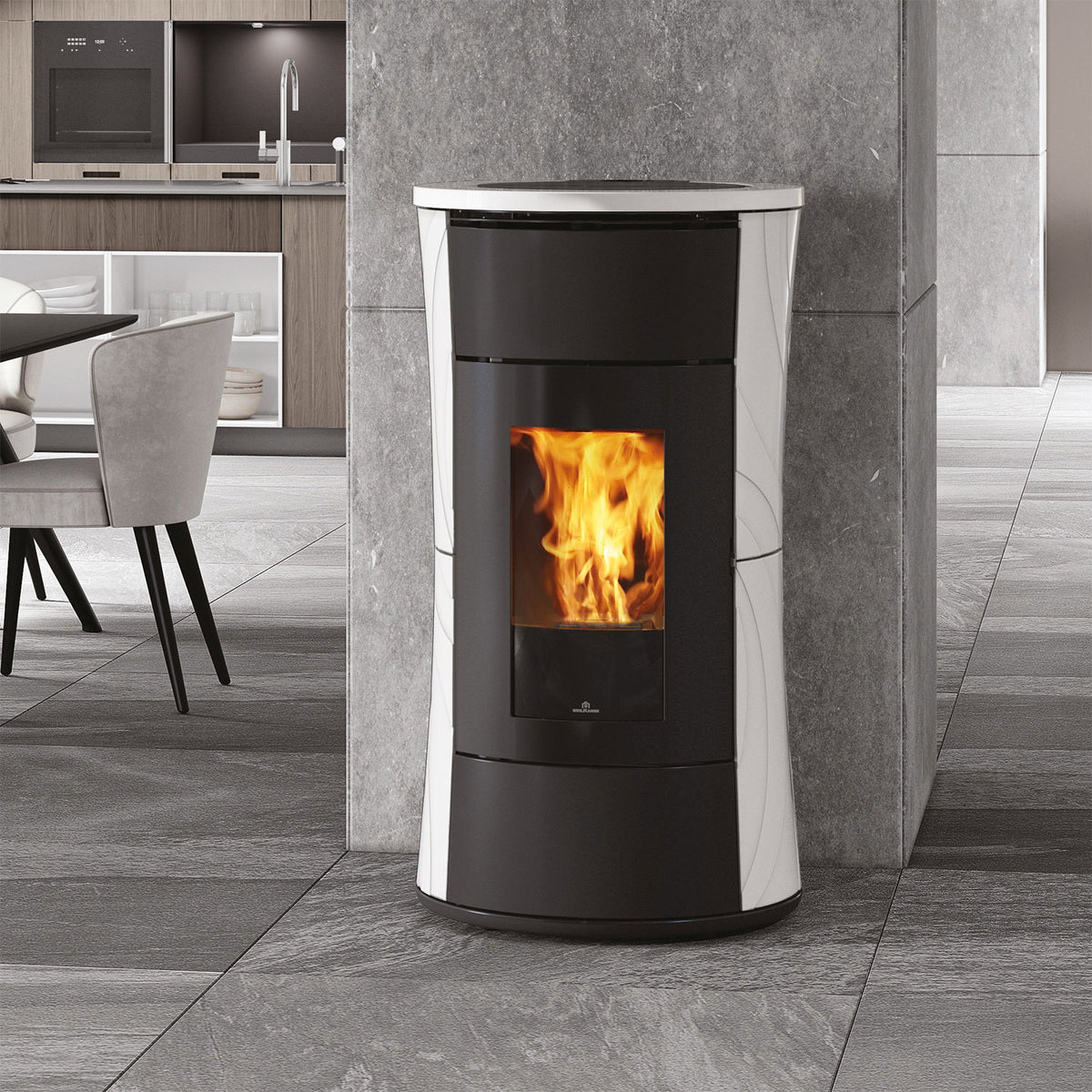Poêle à granulés Edilkamin Cherie 11 EVO céramique blanche — 11,4 kW
