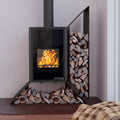 Poêle à bois HS Flamingo Deluxe Kampa noir avec étagère à droite 9 kW — image 1