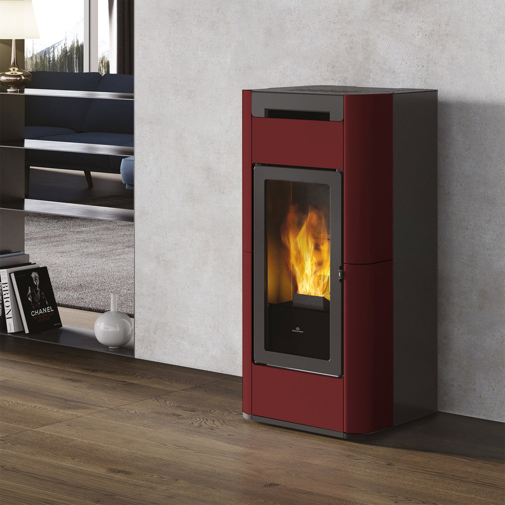 Poêle à granulés bouilleur Edilkamin Tera H 30 EVO céramique bordeaux
