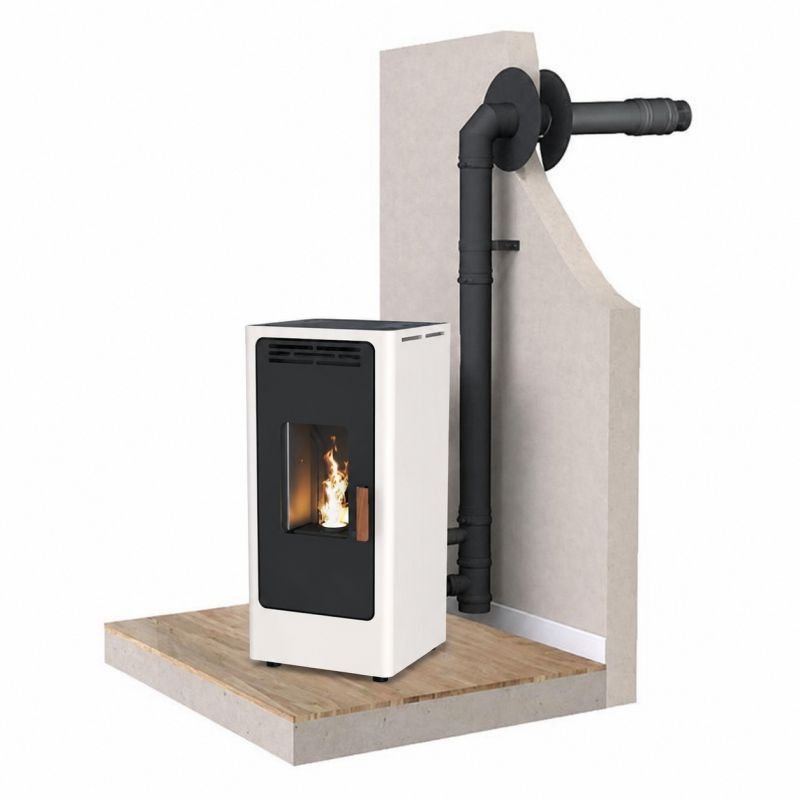 Poêle à granulés étanche fonte FIREMATIC BR9 PREMIUM 8 kW avec kit ventouse Dinak - image 1