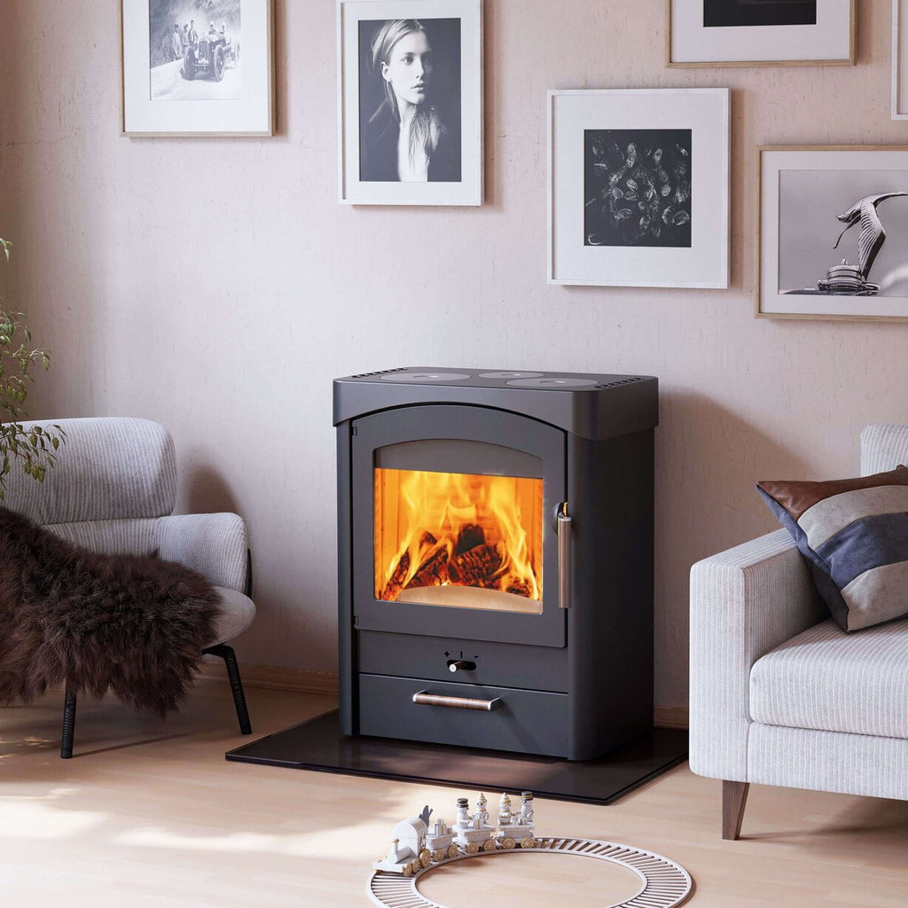 Austroflamm Pallas – Poêle à bois avec plaque de cuisson, 8,5 kW