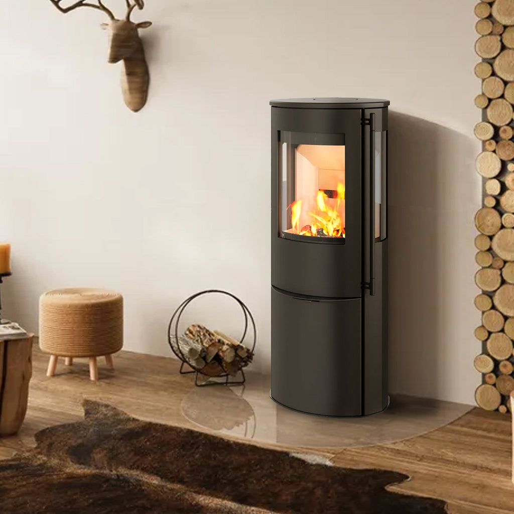 Lotus Liva 6 G – Poêle à bois acier noir avec vitre latérale