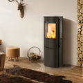 Lotus Liva 6 G – Poêle à bois acier noir avec vitre latérale