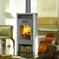 Wamsler Logi – Poêle à bois 8 kW, gris et pierre naturelle