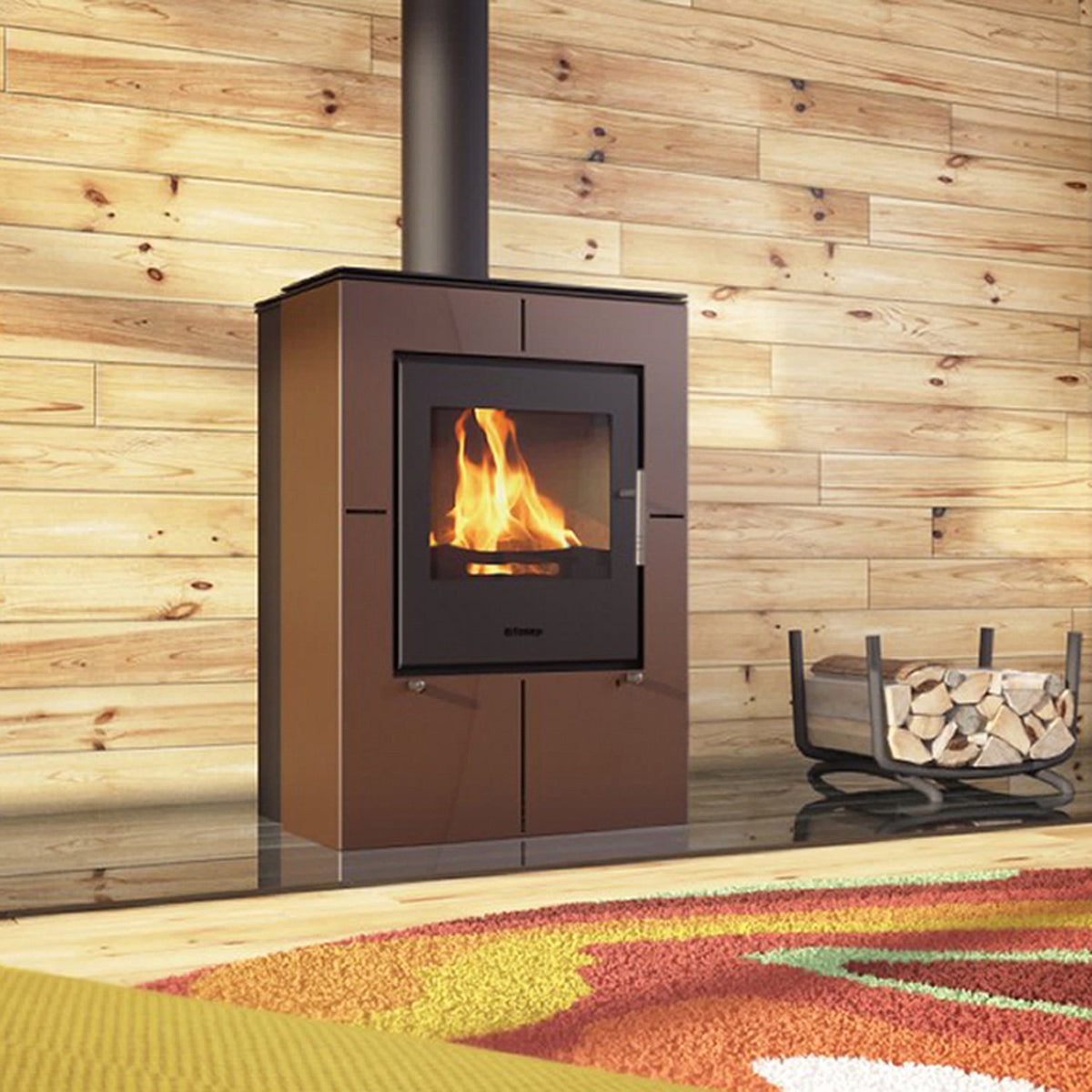 HS Flamingo Evenes Samet Marron – Poêle à bois 9,2 kW