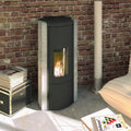 Poêle à granulés Olsberg Arina 3.0 acier noir et pierre naturelle serpentine – 6 kW