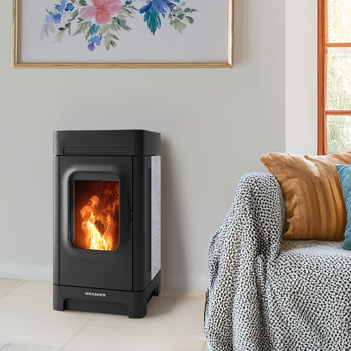 Poêle à granulés Oranier Calimo 6,4 kW avec pierre ollaire