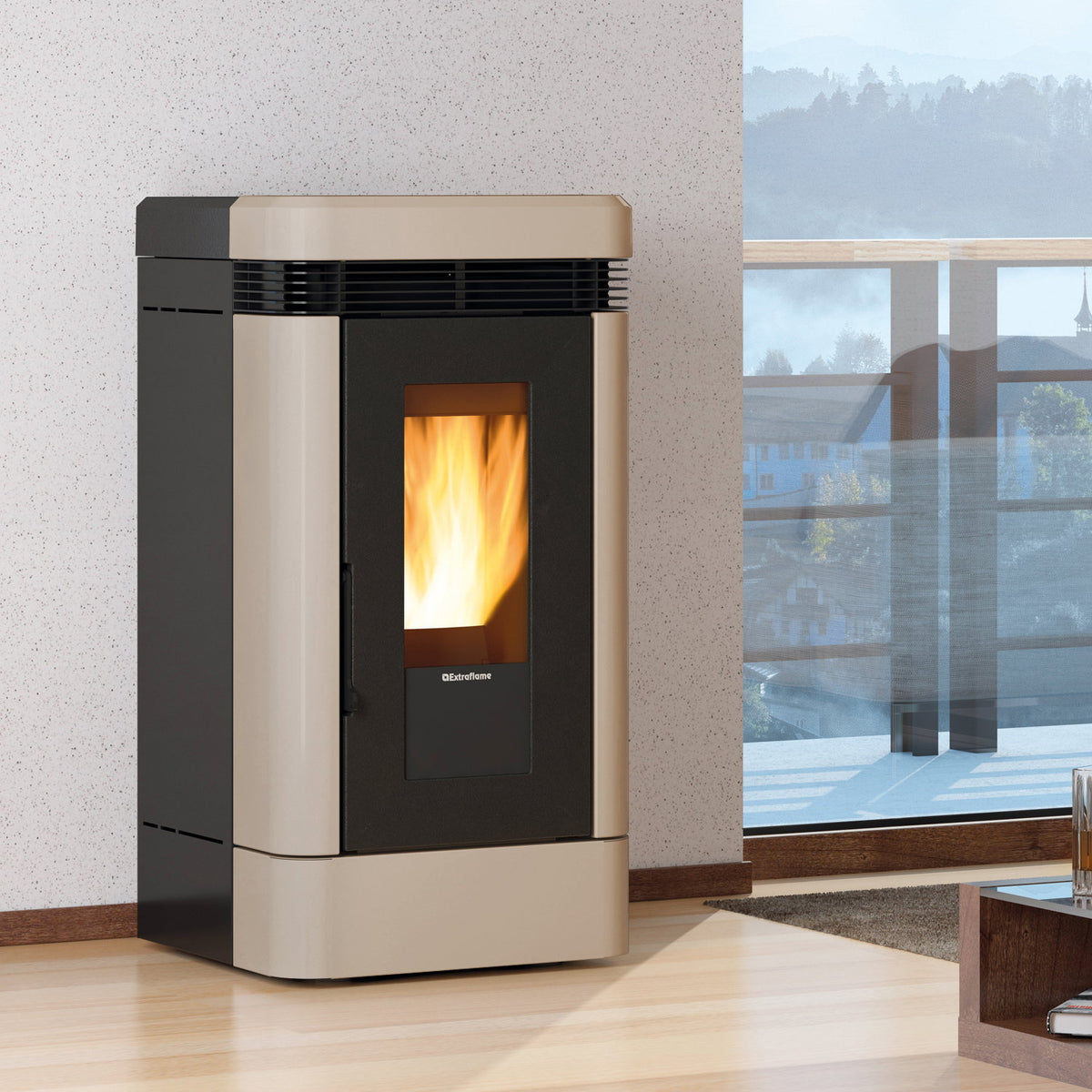 Extraflame Lucia Plus Tortora 12 kW – 450 kg de granulés offerts