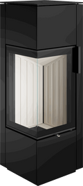 Poêle à bois Spartherm Piko S Steel 7,7 kW avec vitre en L