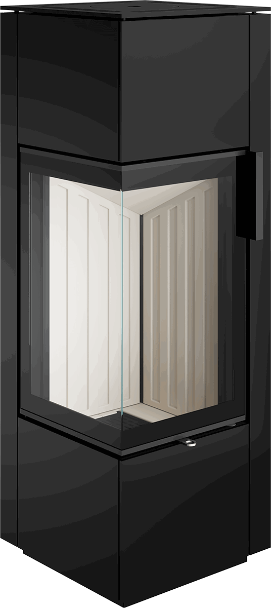 Poêle à bois Spartherm Piko S Steel 7,7 kW avec vitre en L