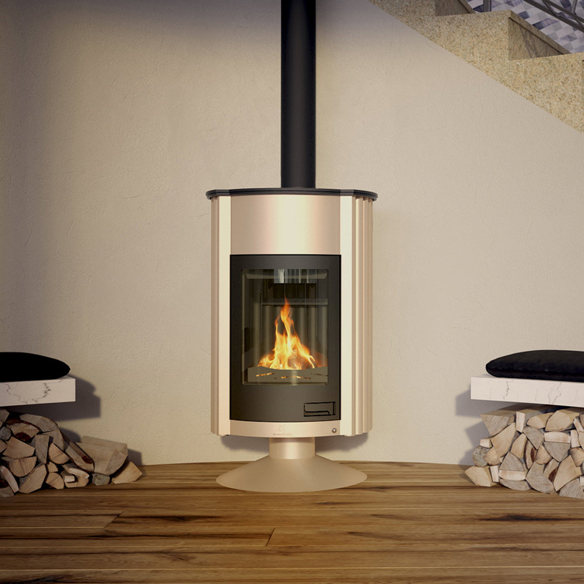 Poêle à air chaud Masterflamme Grande II Crème 17 kW HSF41-023 - image 1