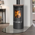 Oranier Rota Top 2.0 – Poêle à bois 5,5 kW, acier noir et céramique Grappa