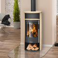 Oranier Polar Neo 6 – Poêle à bois acier noir et pierre de sable 6,5 kW DIBt