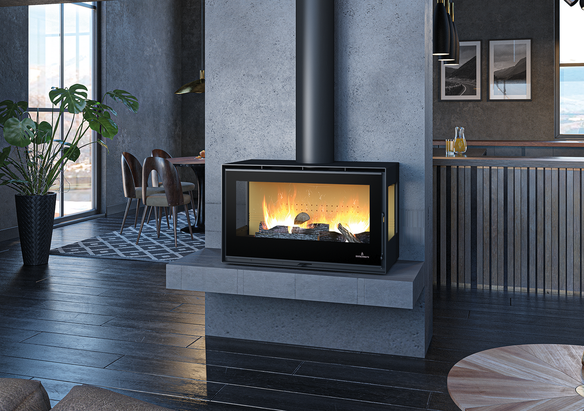 Poêle à bois Bronpi BIMBA-90-3C – 16 kW, bûches de 80 cm