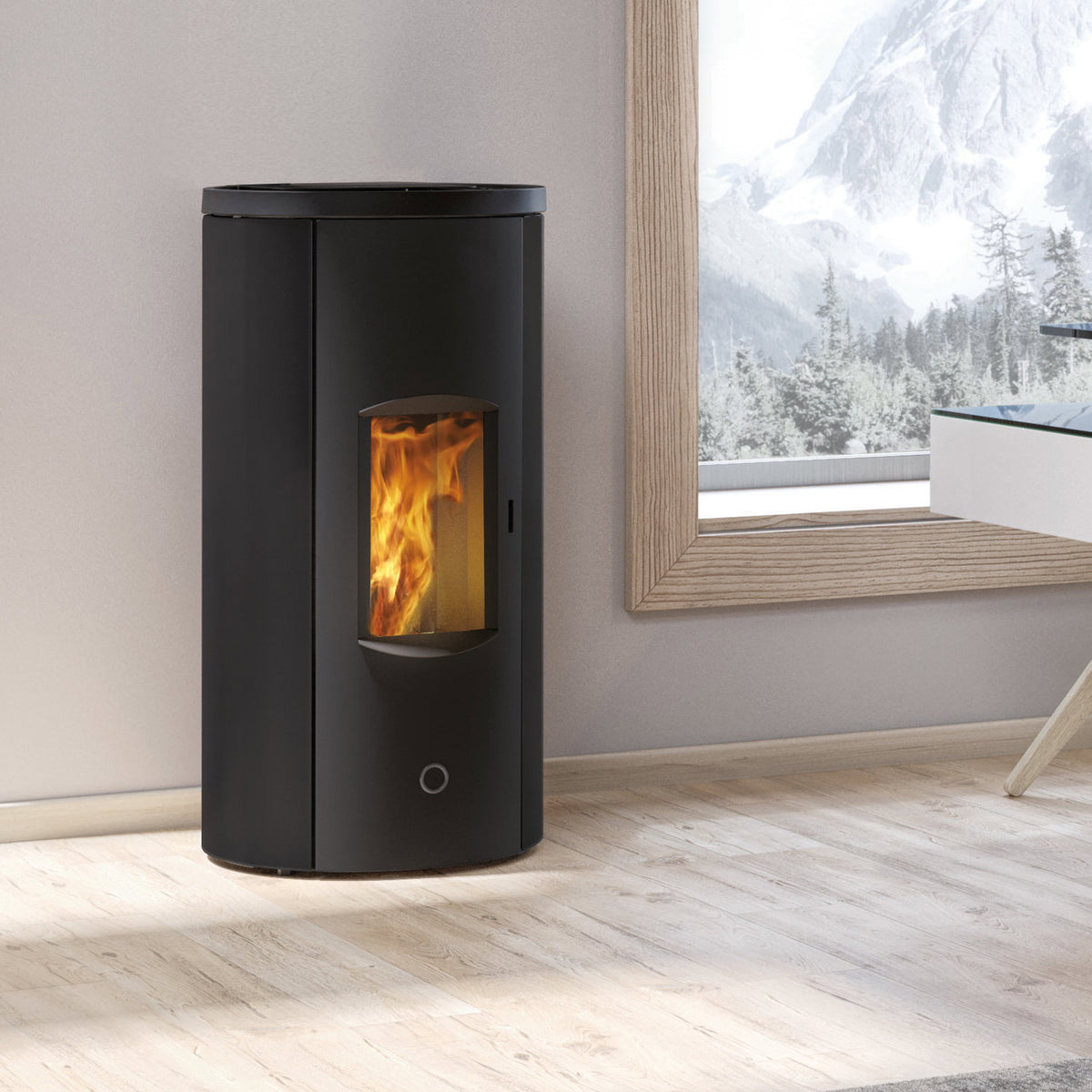 Poêle à granulés Edilkamin EK63 Like 80 Evo acier noir raccordement arrière 7,6 kW