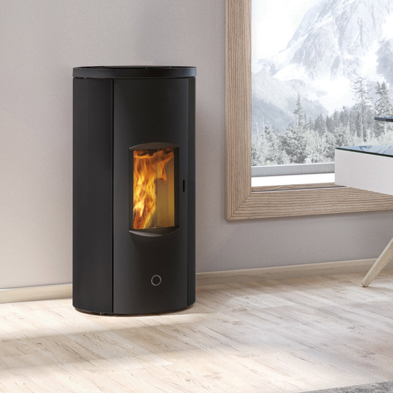 Poêle à granulés Edilkamin EK63 Like 80 Evo acier noir raccordement arrière 7,6 kW