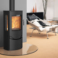 Poêle à bois Lotus Prio 6 acier noir avec vitre latérale – 7 kW