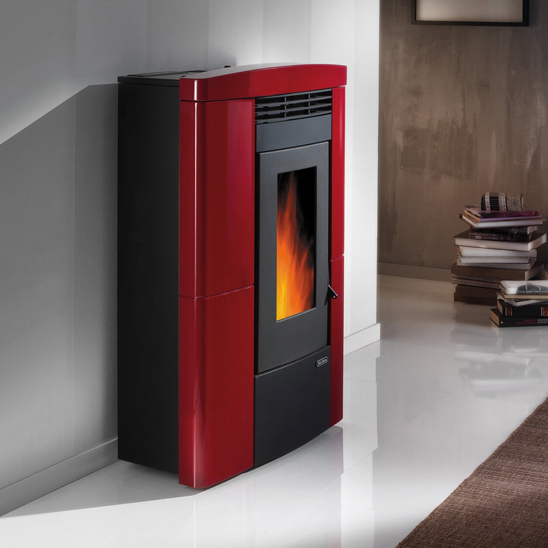 Poêle à granulés Dal Zotto Karin Majolika Bordeaux 8 kW