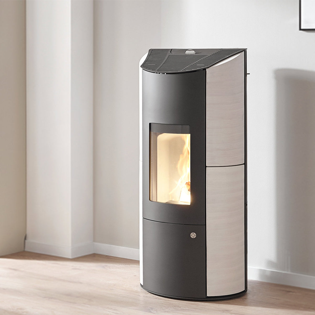 Olsberg Levana 3.0 poêle à granulés 6 kW acier noir et céramique Caffe Freddo