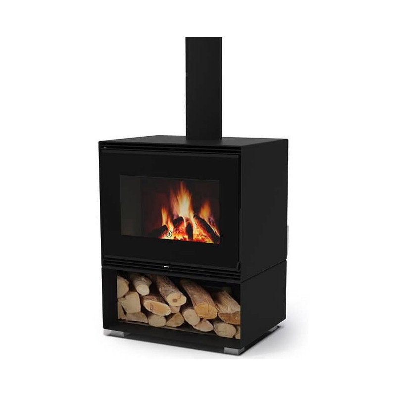 Pack poêle à bois ETNA Orta sortie dessus 11 kW pour chauffage 110 m²