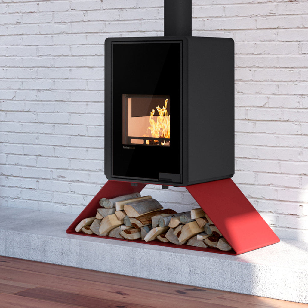 Poêle à bois HS Flamingo Deluxe Senai Rouge 9 kW HSF42-033 - image 1