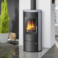 Justus Austin 7 – Poêle à bois 7 kW, acier noir et pierre ollaire