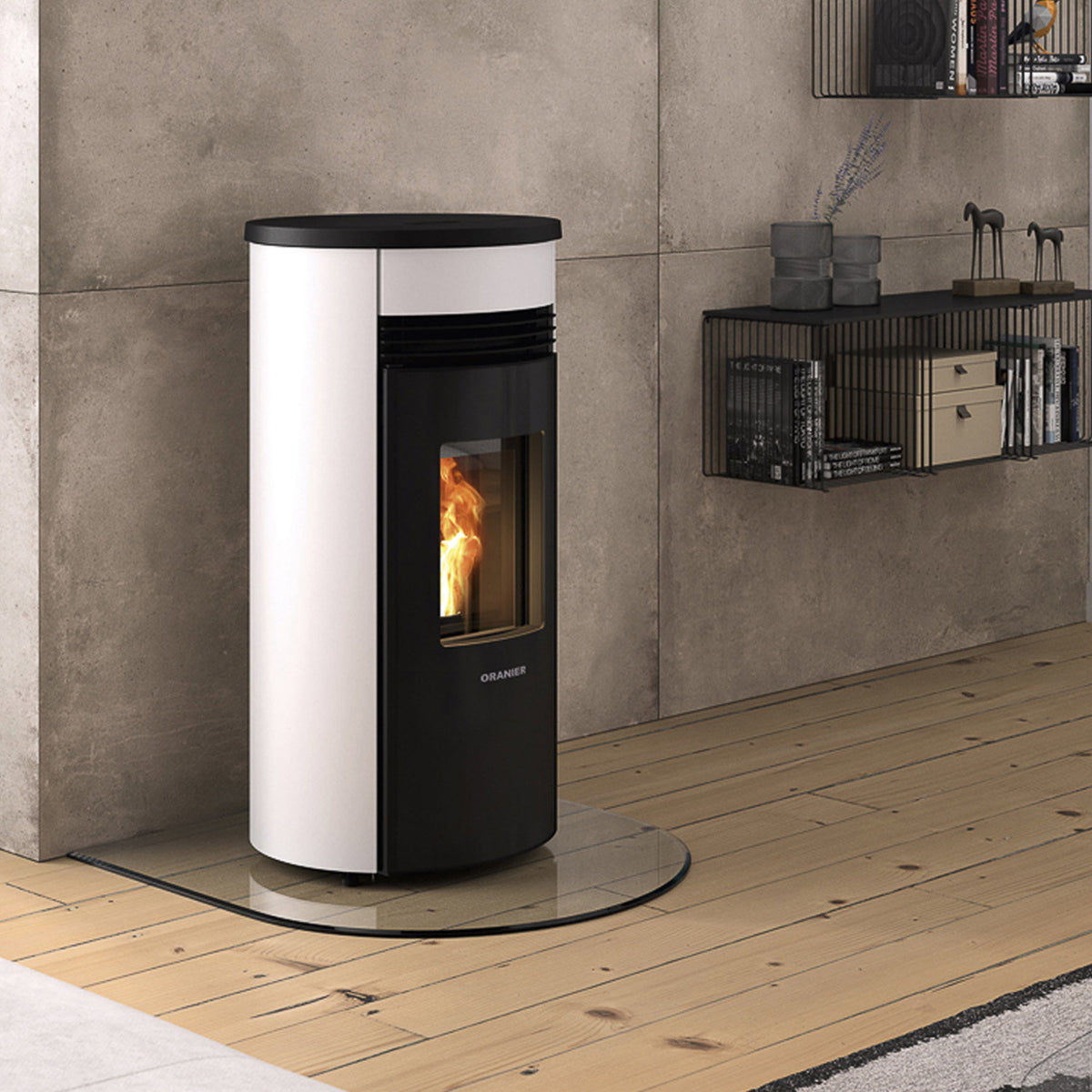 Poêle à granulés Oranier Sando 50 blanc soie 8 kW