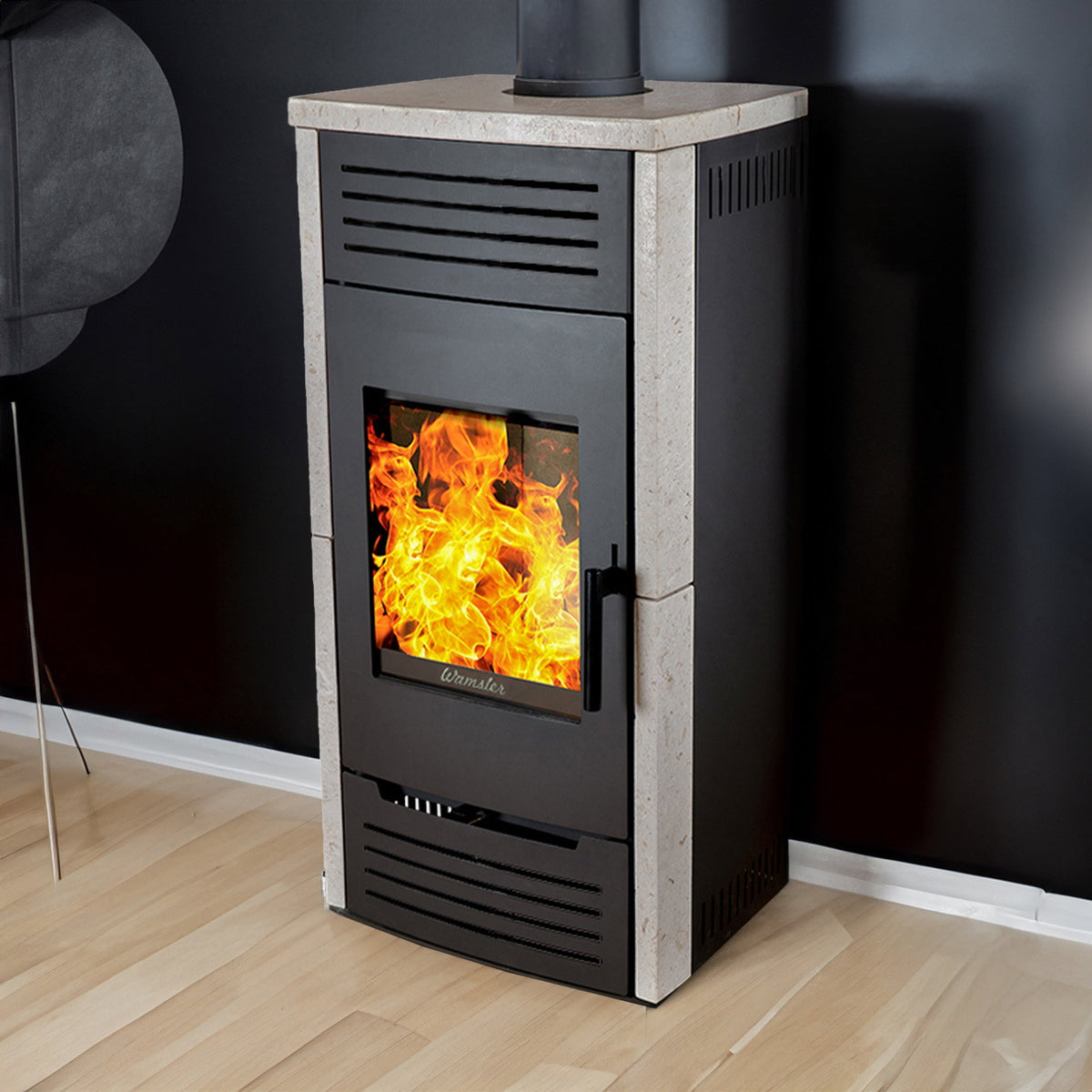 Poêle à bois Wamsler Seto pierre calcaire 8 kW