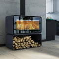 Lotus Living Cube Ocean Dark KS2406 – Poêle à bois 7 kW, sortie de fumée par le haut