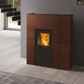 Edilkamin Blade H 15 Evo acier bronze dans un intérieur contemporain