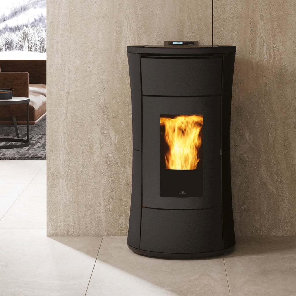 Poêle à granulés hydro Edilkamin Cherie H 14 Evo acier gris foncé