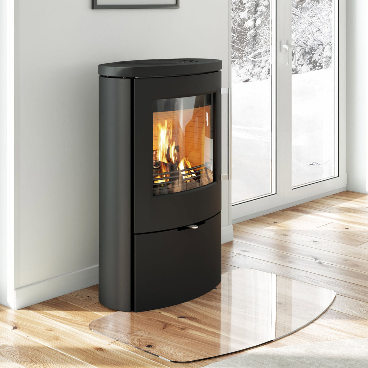 Poêle à bois TermaTech TT80RL acier noir – 5,5 kW