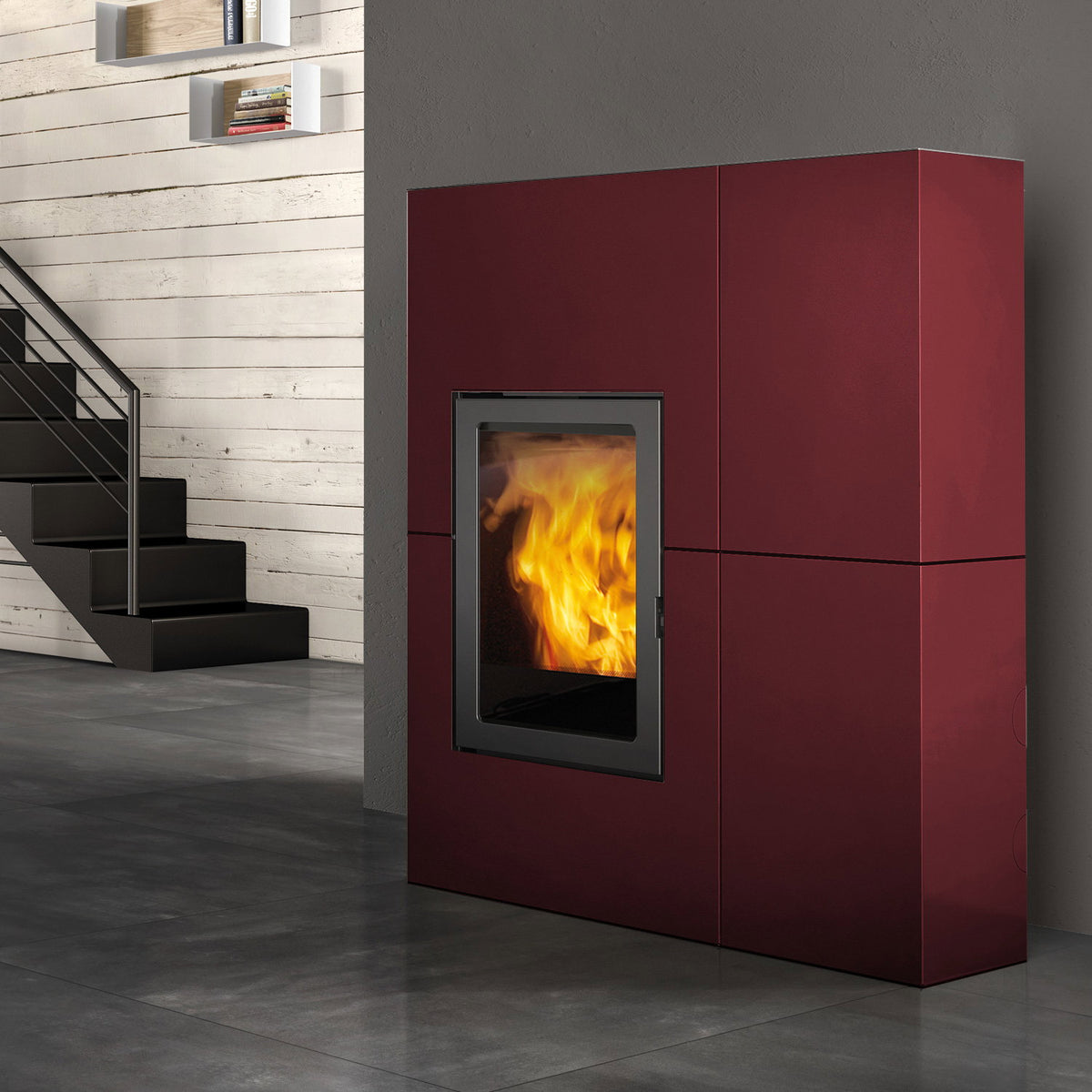 Poêle à granulés Edilkamin Blade 12++ EVO acier bordeaux — 12,1 kW