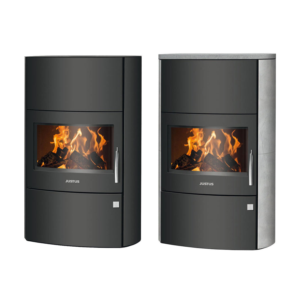 Justus Agero W+ – Poêle à bois acier noir 7 kW