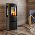 Poêle à bois TermaTech TT23RGS acier noir et pierre ollaire 5,6 kW