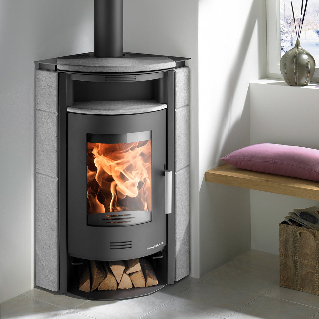 Poêle à bois Haas+Sohn Kuopio II Anthracite Serpentino 8 kW - image 1