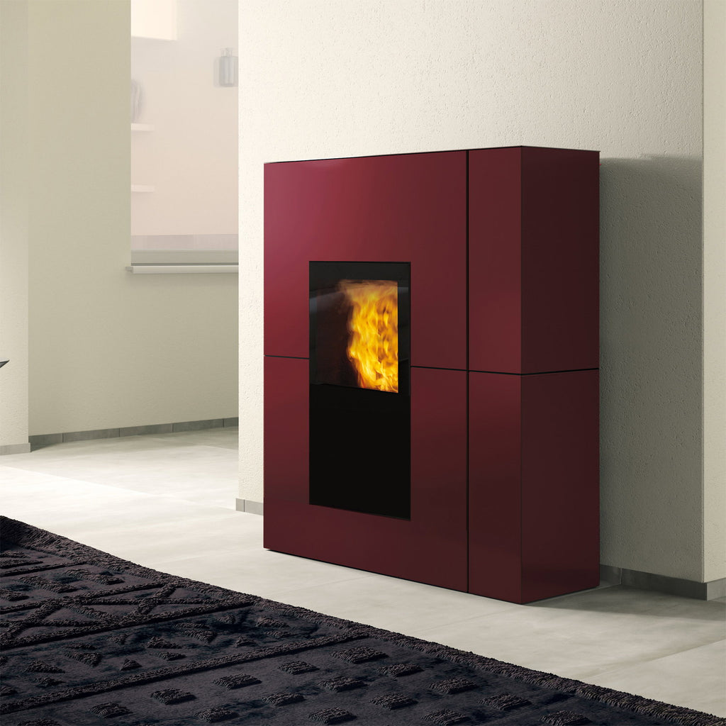 Edilkamin Blade H 23 Evo acier Bordeaux avec kit R-FX – image 1