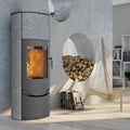 Poêle à bois Lotus Prio M Noir avec pierre ollaire et PowerStones 7 kW