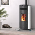 Poêle à granulés Justus Norta acier noir et blanc soie 8 kW