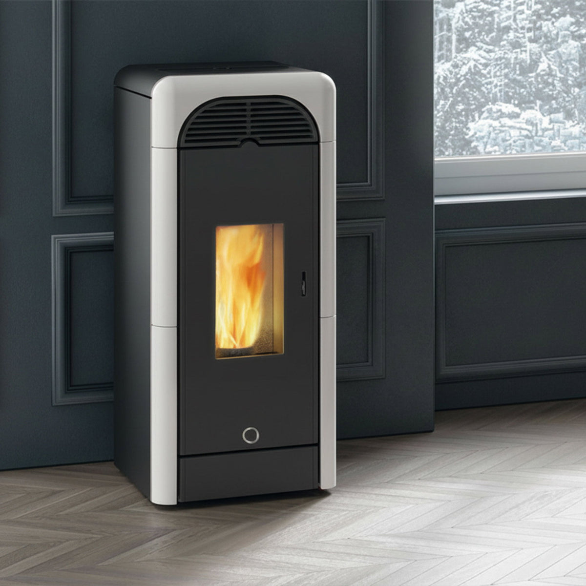 Poêle à granulés Edilkamin EK63 Berry 90+ Evo céramique blanche 9,2 kW