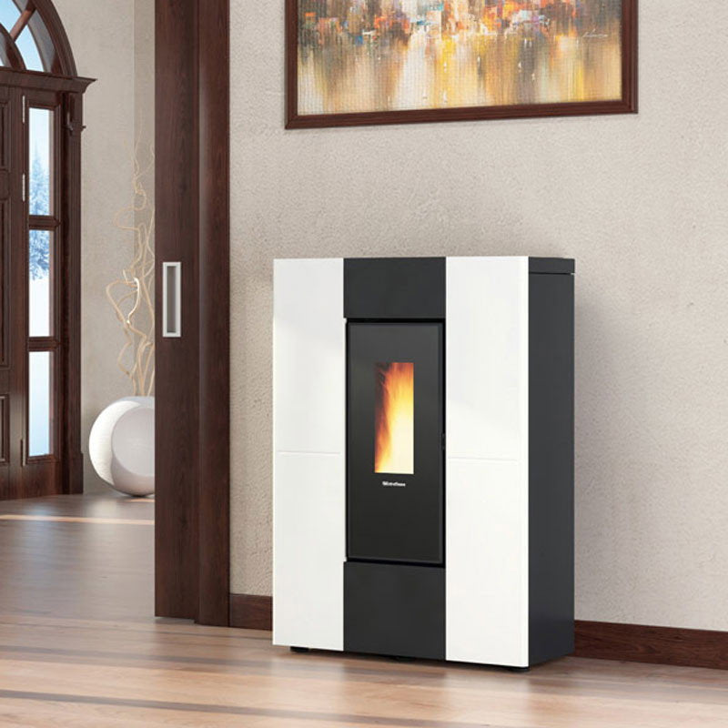 Poêle à granulés canalisable Extraflame Marilena Plus AD blanc et noir