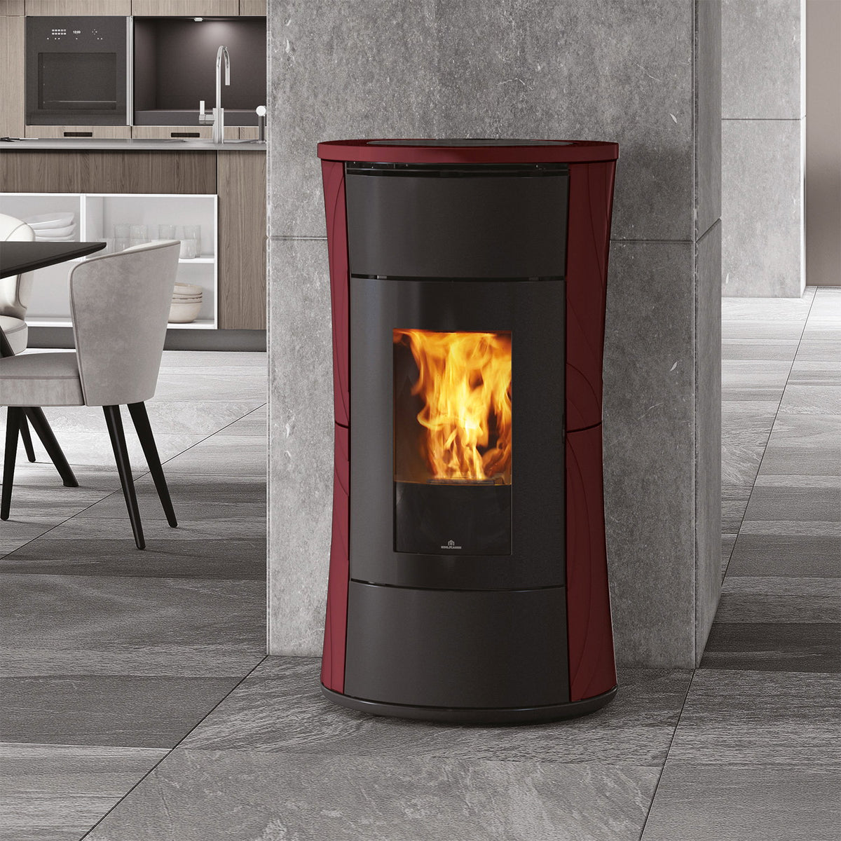 Poêle à granulés Edilkamin Cherie 9 EVO céramique bordeaux — 9,3 kW