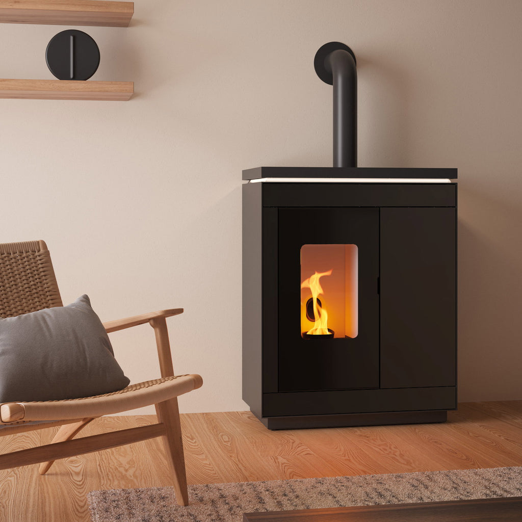 Olsberg Epana poêle à granulés acier noir 6 kW – sortie fumées 80 mm